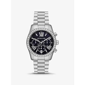 Michael Kors Women's Lexington Pavé Minimalist Silver Tone Crystal 38MM Watch
